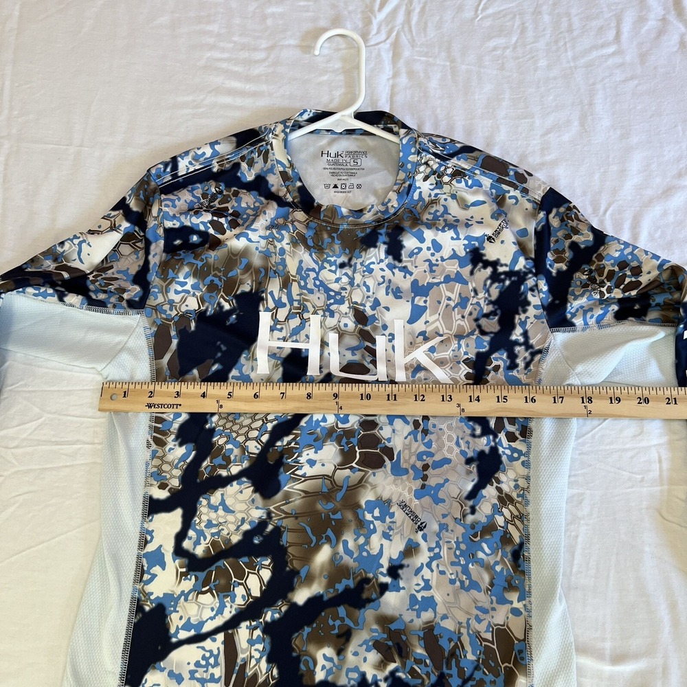 HUK Mens Performance Shirt Kryptek Camo Mens Small Long Sleeve Fishing - Picture 8 of 8